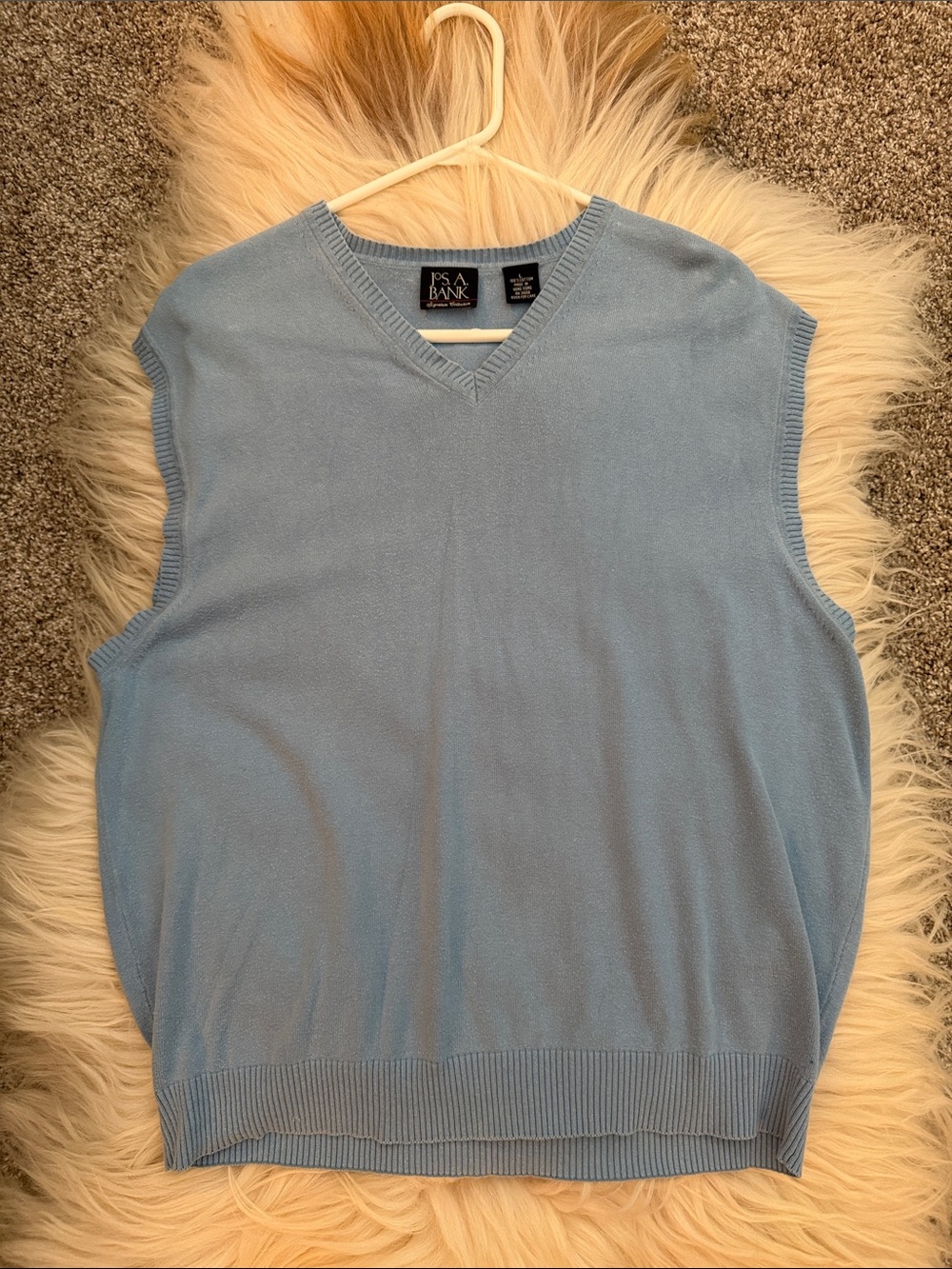 Jos. A. Bank Pale Blue V-Neck Men's Sweater Vest